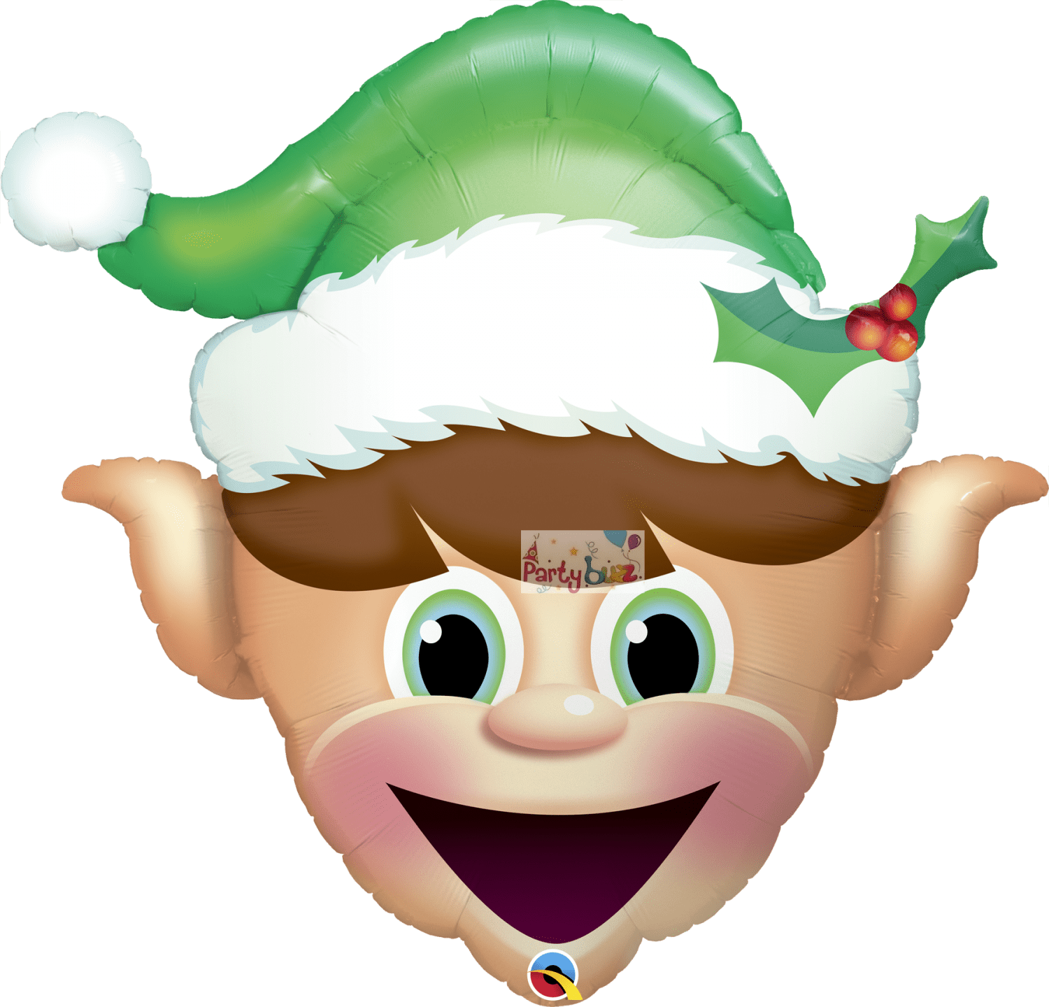 Elf Shape Foil Party Balloon - Qualatex Christmas Balloons (1500x1440)