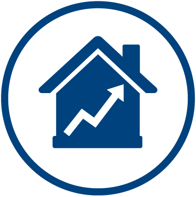 Mortgage Market Reports - Blue Home Button Png (399x400)
