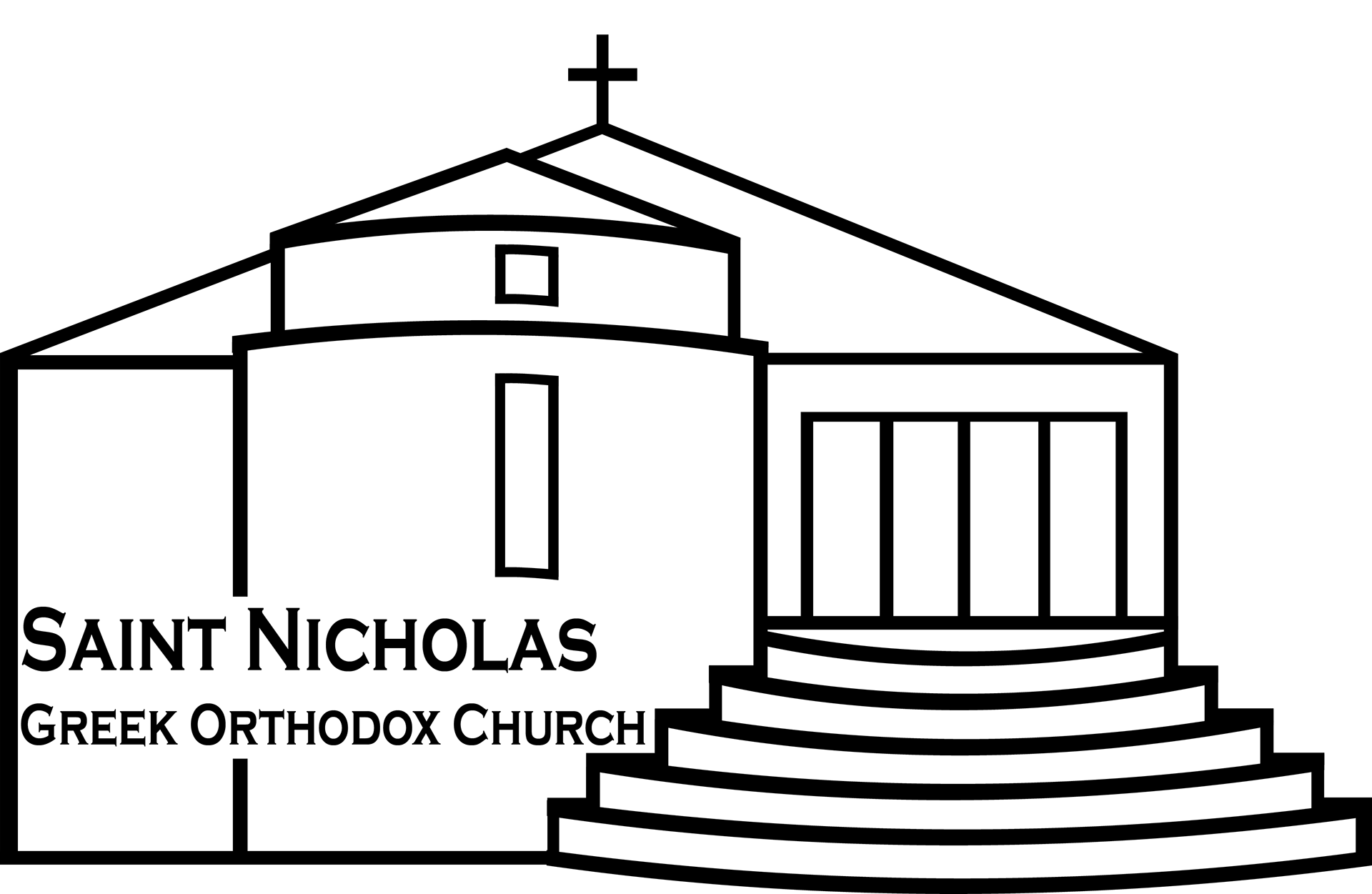 Saint Nicholas Greek Orthodox Church Logo - Line Art (1920x1251)