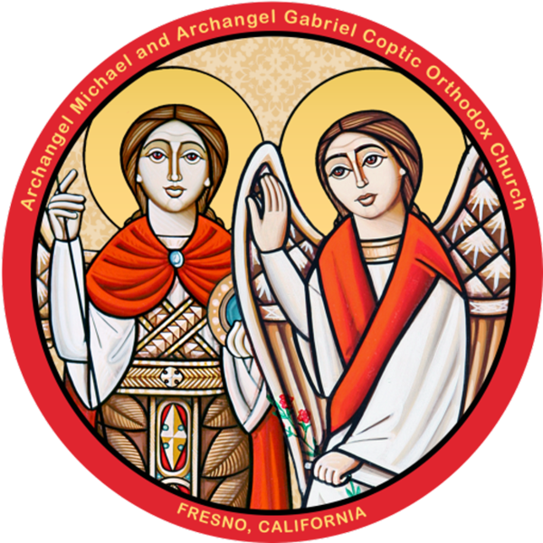 Archangels Michael & Archangel Gabriel Coptic Orthodox - Stained Glass (600x600)