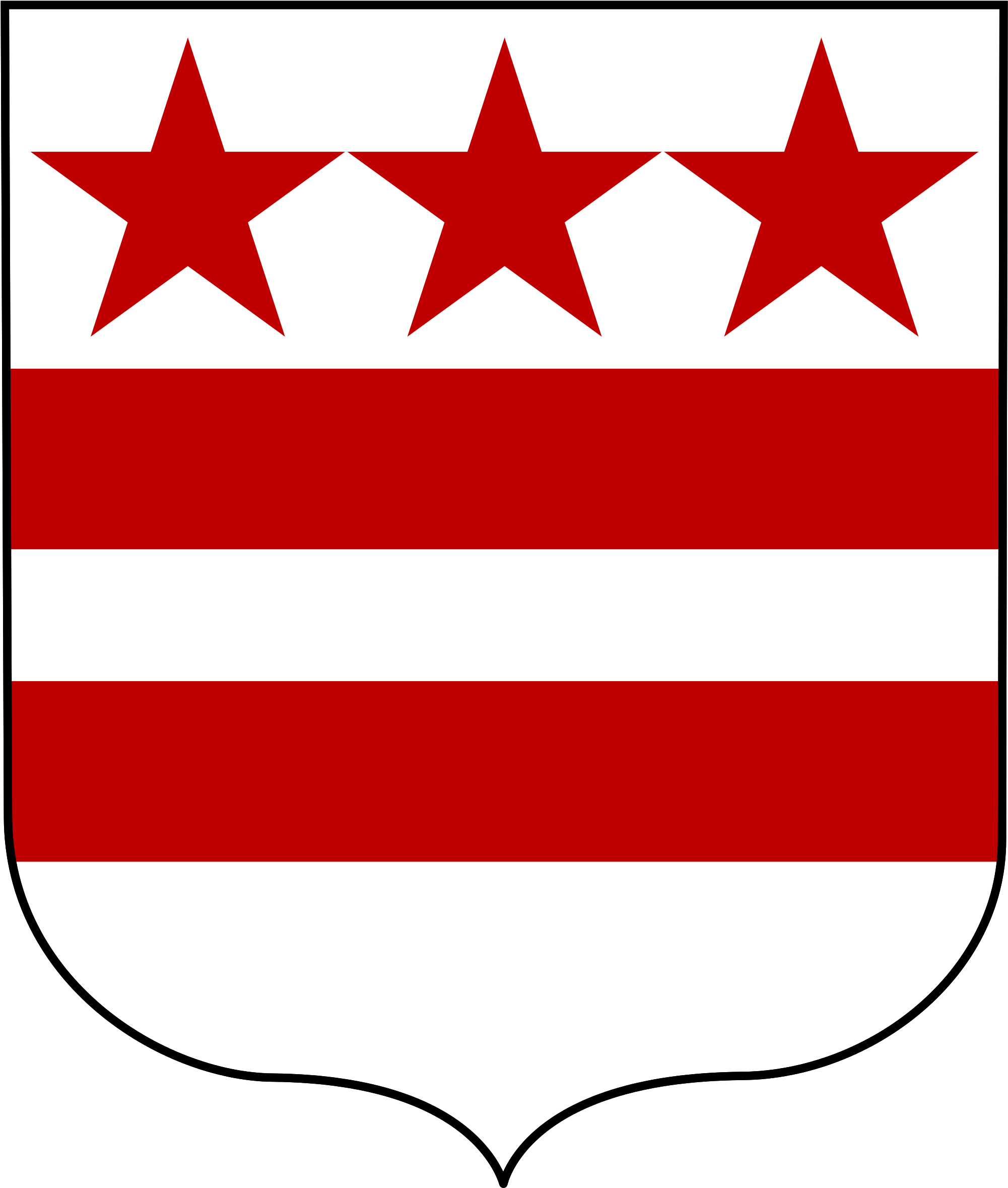 The Triangular Formation Of The Stars Represents The - Washington Coat Of Arms (2000x2366)