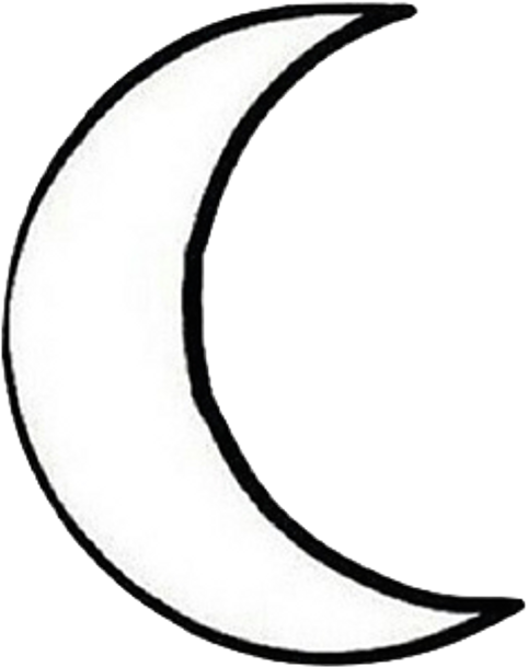 Transparent Moon Tumblr Transparent Background - Line Art (1024x1024)