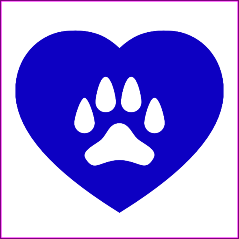 Amazing Blue Heart With Paw Print Png - Animal Rescue Decals (908x908)