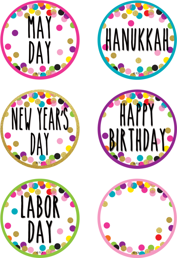 Tcr8763 Confetti Holidays And Special Events Calendar - Circle (900x900)