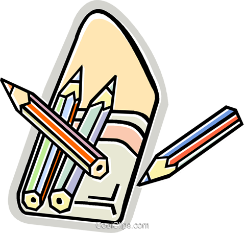Colored Pencil Royalty Free Vector Clip Art Illustration - Colored Pencil Royalty Free Vector Clip Art Illustration (480x456)