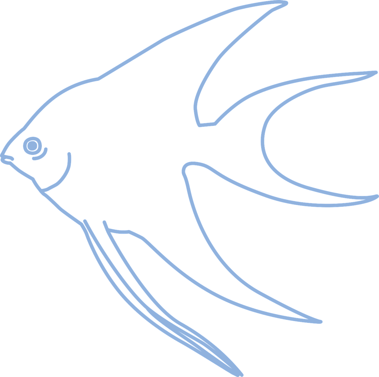 Fish,fish,free Vector Graphics,free Pictures, - Simple Angelfish (1280x1273)