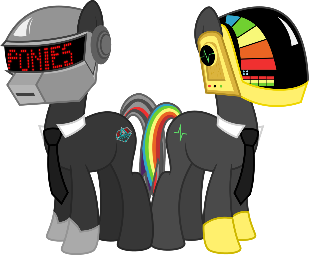 Tacobender, Cutie Mark, Daft Punk, Guy Manuel De Homem - Daft Punk My Little Pony (1238x1024)