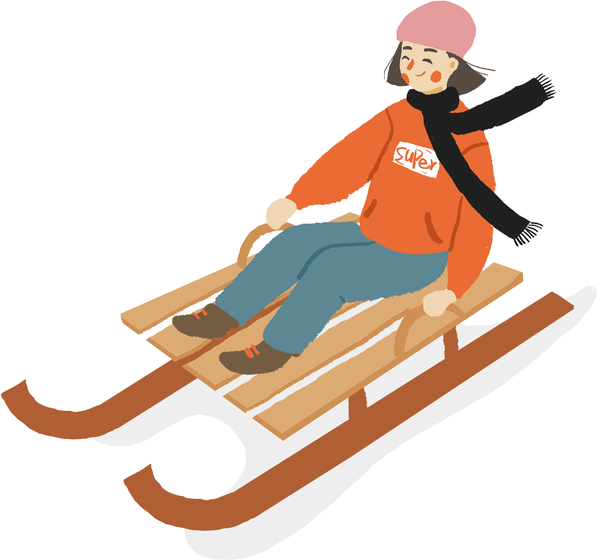 Fresh Cartoon Hand Drawn Girl Png And Psd - Illustration (2000x2000)