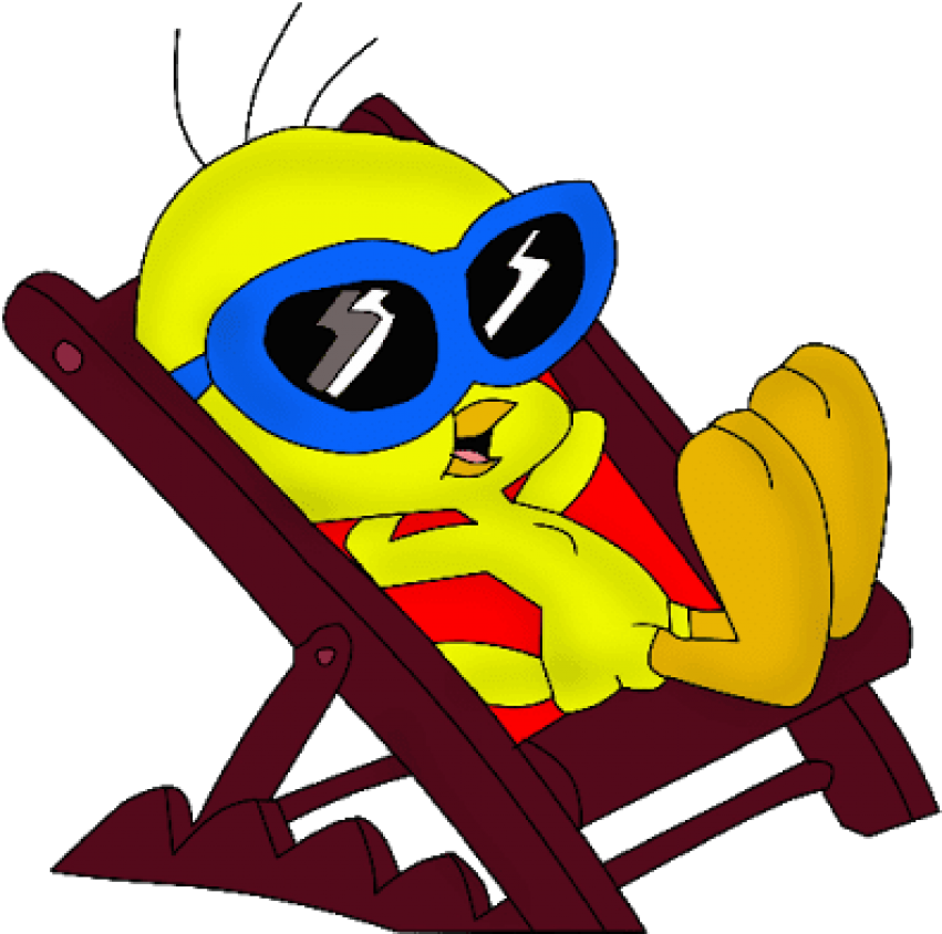 Free Png Download Tweety Bird With Sunglasses Png Images - Tweety Vacation (851x844)