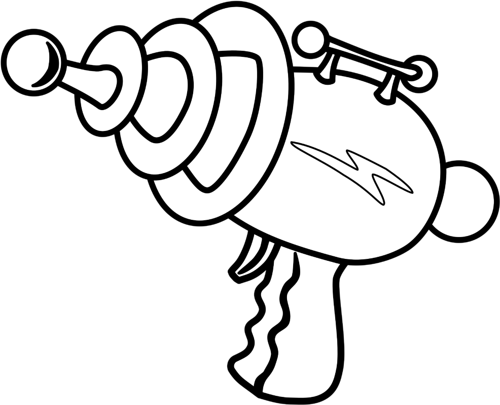 Large Size Of Coloring Pages - Easy Toy Gun Drawing (1024x1024)