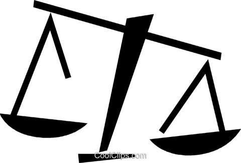 Scales Of Justice Royalty Free Vector Clip Art Illustration - Balança Da Justiça Vetor Png (480x325)