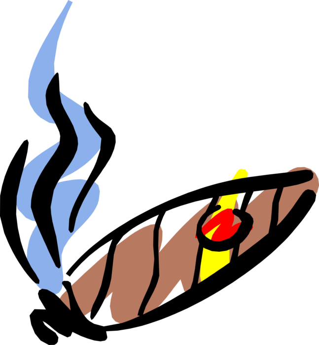 Vector Illustration Of Smoker's Tobacco Cuban Cigar - Cigarro (647x700)