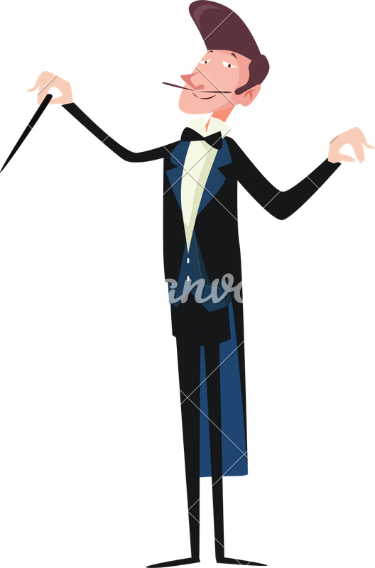 Music Conductor Maestro Character - Illustration (528x800)
