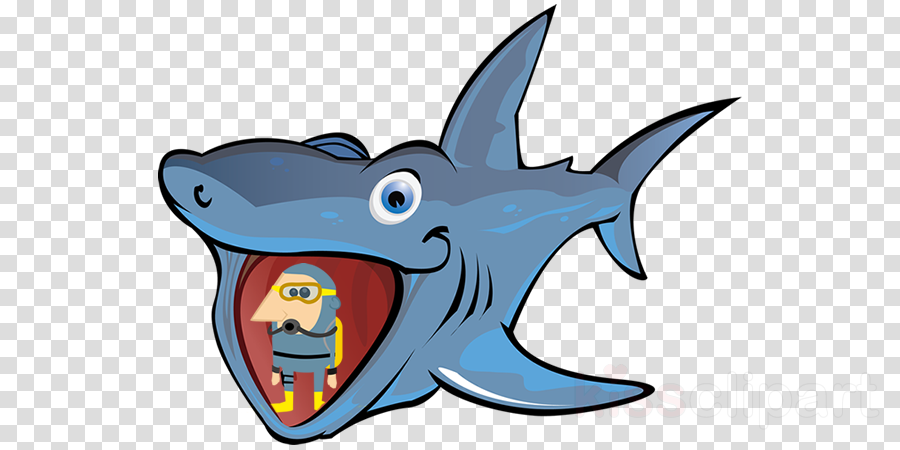 Cartoon Shark Eating A Man Clipart Shark Cartilaginous - Sharks Eat Fish Drawing (900x450)