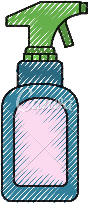 Colored Crayon Silhouette Of Spray Cleaner Bottle - Bottle (800x800)