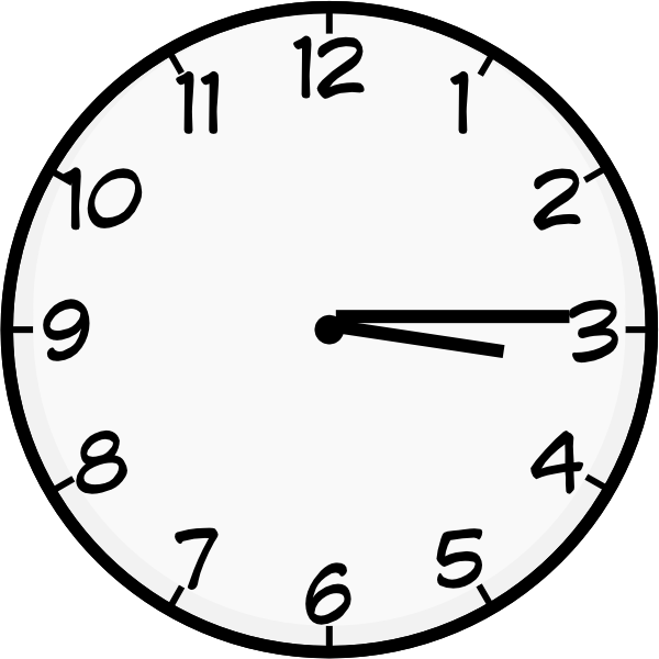 Quarter Past Three Clip Art At Clker - Wall Clock (600x600)