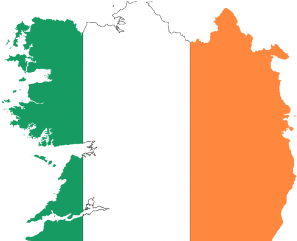 Map Clipart Ireland - Map Of Ireland With Flag (640x480)