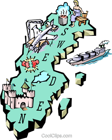 Map Clipart Sweden - Cool Map Of Sweden (384x480)
