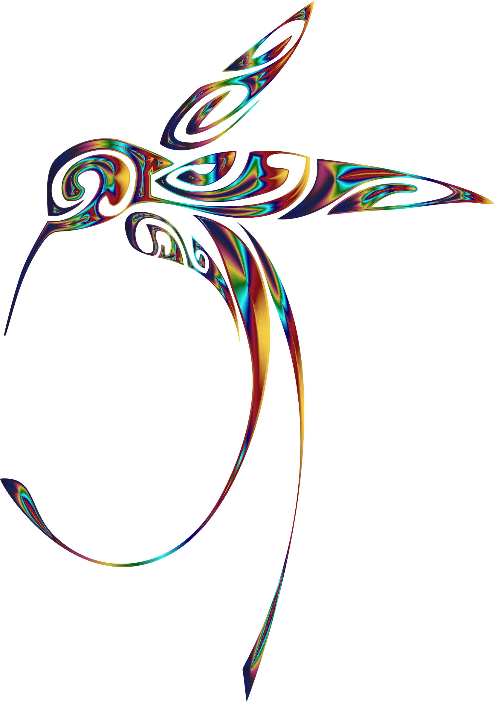 Line Clipart Ornamental - Clip Art Transparent Hummingbird (1656x2348)