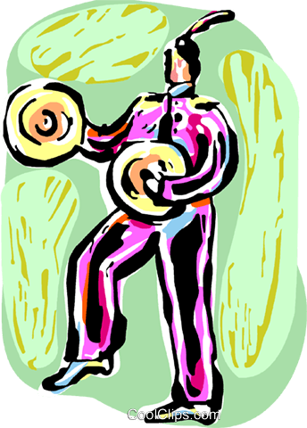 Circus Performer With Cymbals Royalty Free Vector Clip - Illustration (344x480)