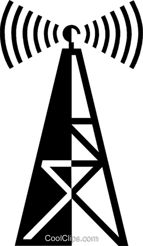 Communication Tower Royalty Free Vector Clip Art Illustration - Vector Graphics (280x480)