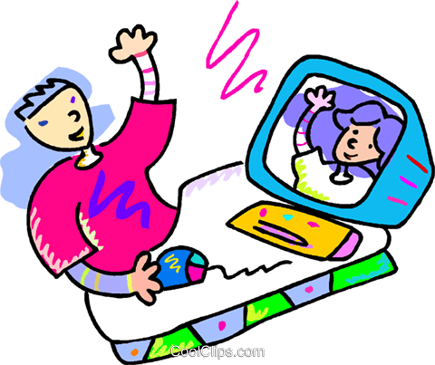 Video Communication Royalty Free Vector Clip Art Illustration - Video Communication Royalty Free Vector Clip Art Illustration (480x403)