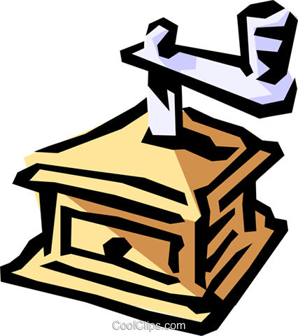 Coffee Grinder Royalty Free Vector Clip Art Illustration - Coffee Grinder Royalty Free Vector Clip Art Illustration (426x480)