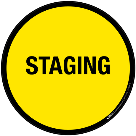 Floor Sign Visually Communicating The Process Of Production - Circle (500x517)