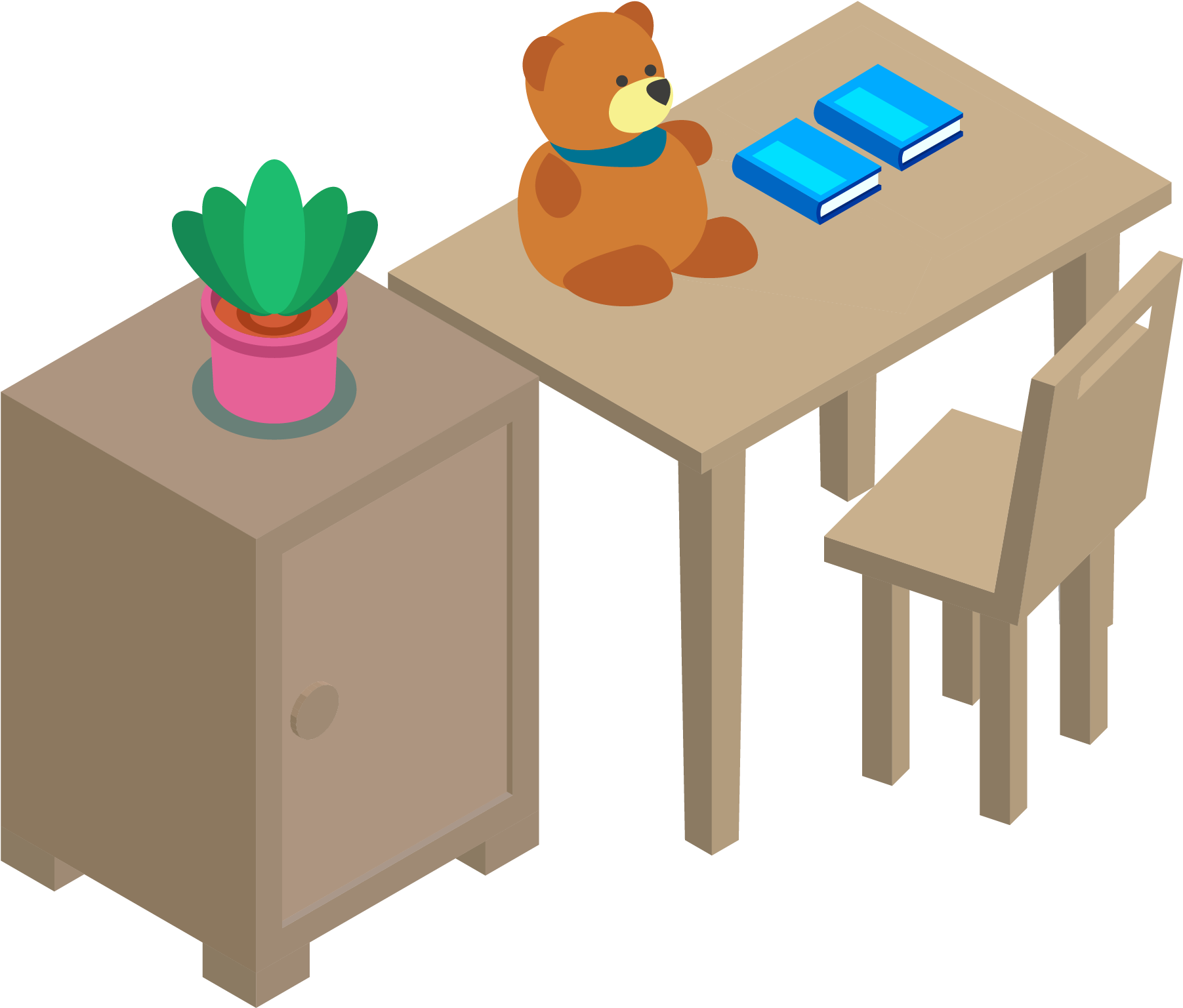 Table Chair Cupboard Toy Png And Vector Image - Coffee Table (2501x2501)