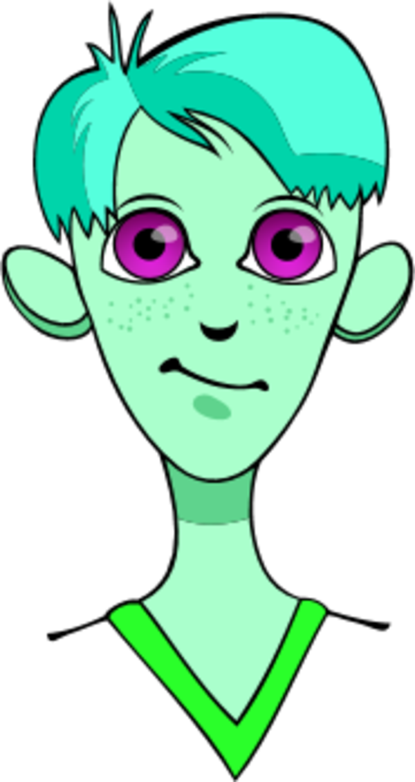Boy Blonde Hair Smirking Big Eyes Vector N2 - Blonde Hair Blue Eyes Cartoon (600x1132)