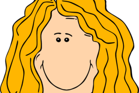 Hair Clipart Blonde - Cartoon Girl With Blonde Hair And Glasses (450x300)