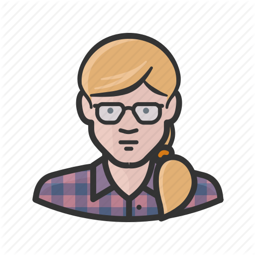 Female Girl Plaid Ponytail Woman Icon - Illustration (512x512)