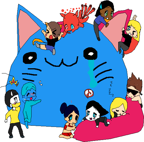 The Girl With The Red And Blonde Hair Is Me - Cartoon (500x500)