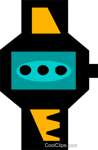 Digital Watches Royalty Free Vector Clip Art Illustration - Graphic Design (313x480)