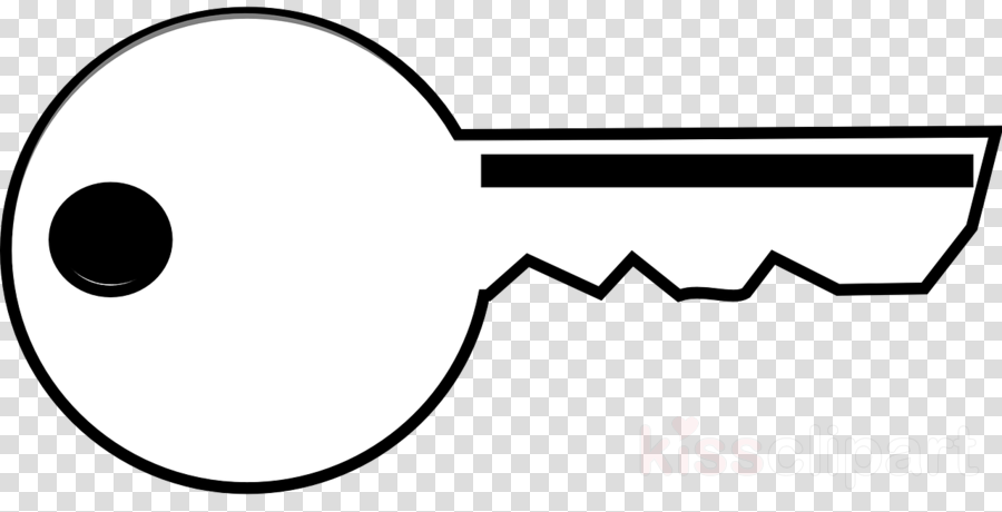 Key Black And White Clipart Clip Art - Whitekey Png (900x460)