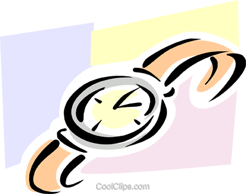 Wrist Watch Royalty Free Vector Clip Art Illustration - Relogio De Pulso Vetor (480x379)