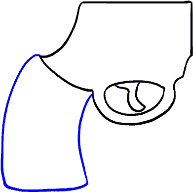 How To Draw A Revolver In Few - Gun Cartoon Drawing (678x600)