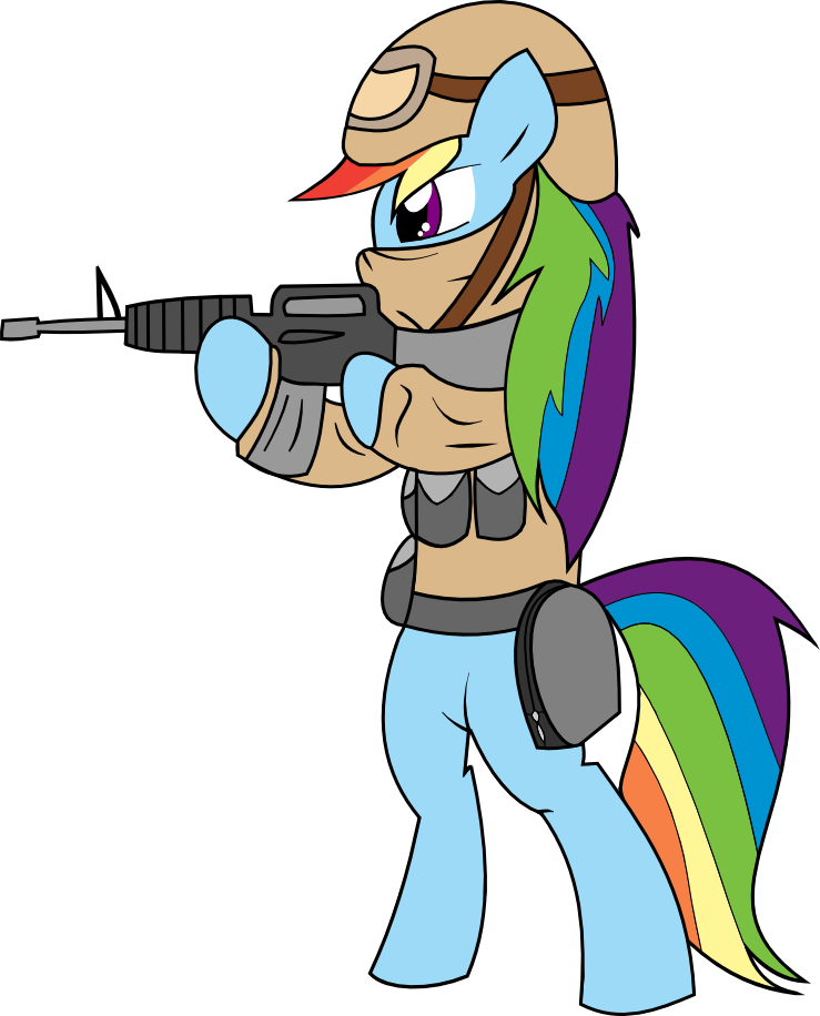 Freeuse Rainbow Dash In Arms By Shysolid On - Rainbow Dash Military (739x916)