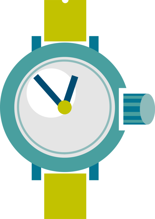 Vector Illustration Of Wristwatch Timepiece Watch Keeps - Time Management Tips (496x700)