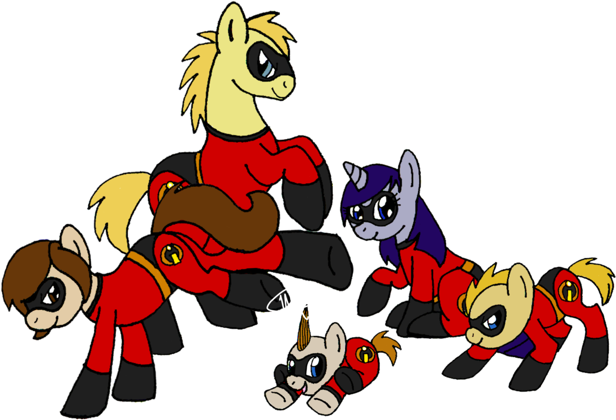 Redflamekitty44, Dash Parr, Elastigirl, Jack-jack Parr, - Incredibles My Little Pony (1280x914)