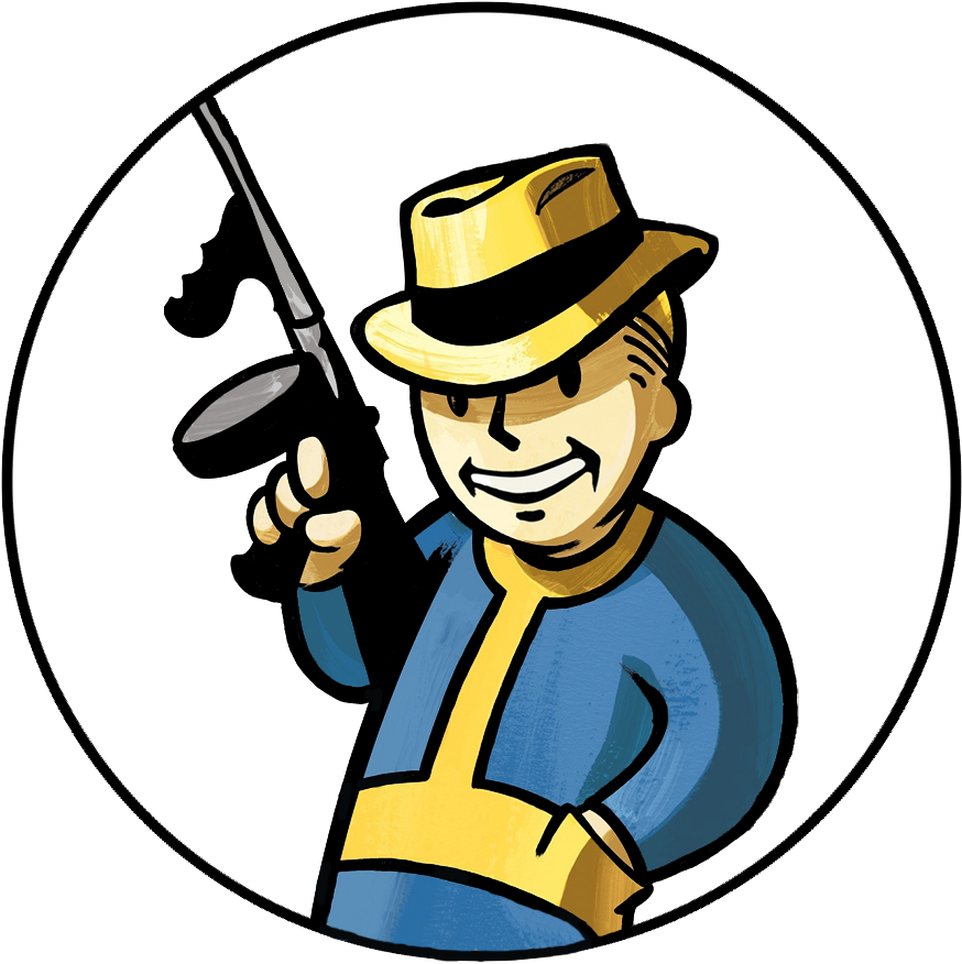 Fallout Retro Pencil And In Color - Fallout Vault Boy Tommy Gun (900x900)