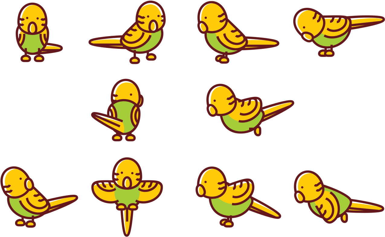 Budgie Cartoon Vectors - Cartoon (1400x980)