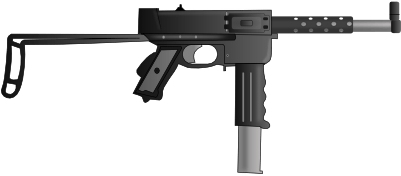 Cartoon Gun Clipart - Submachine Gun Clipart (600x262)