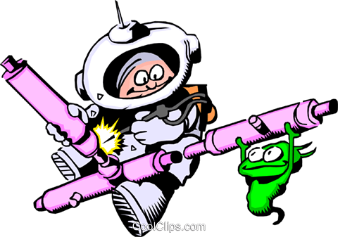 Cartoon Spacemen Royalty Free Vector Clip Art Illustration - Récit De Science Fiction (480x337)