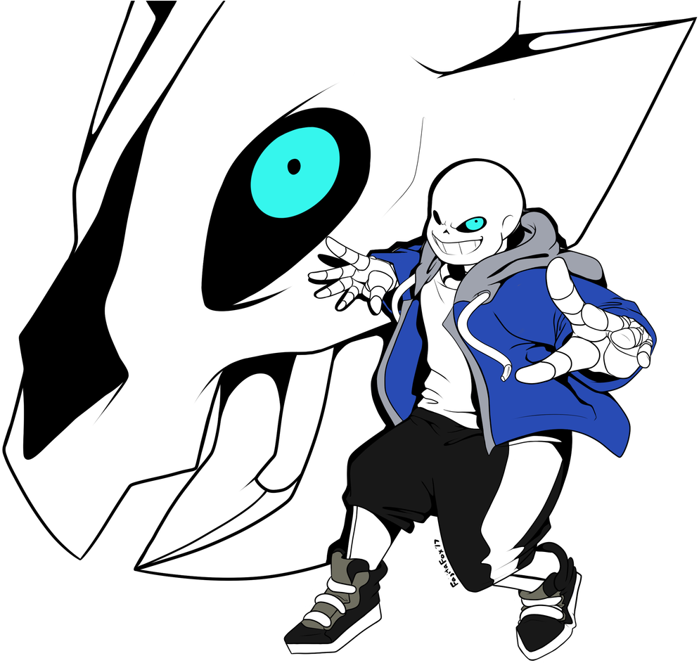 Sans With Blaster By Fajitafox Sans With Blaster By - Cartoon (1024x1024)