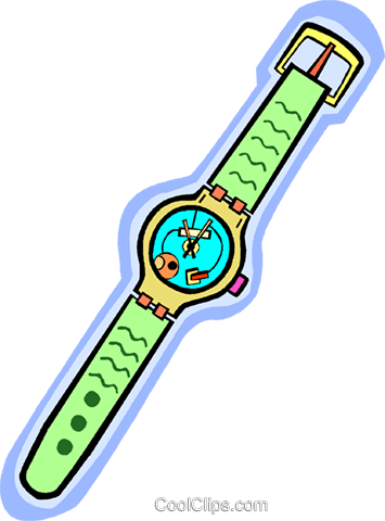 Wristwatch Royalty Free Vector Clip Art Illustration - Analog Watch (355x480)