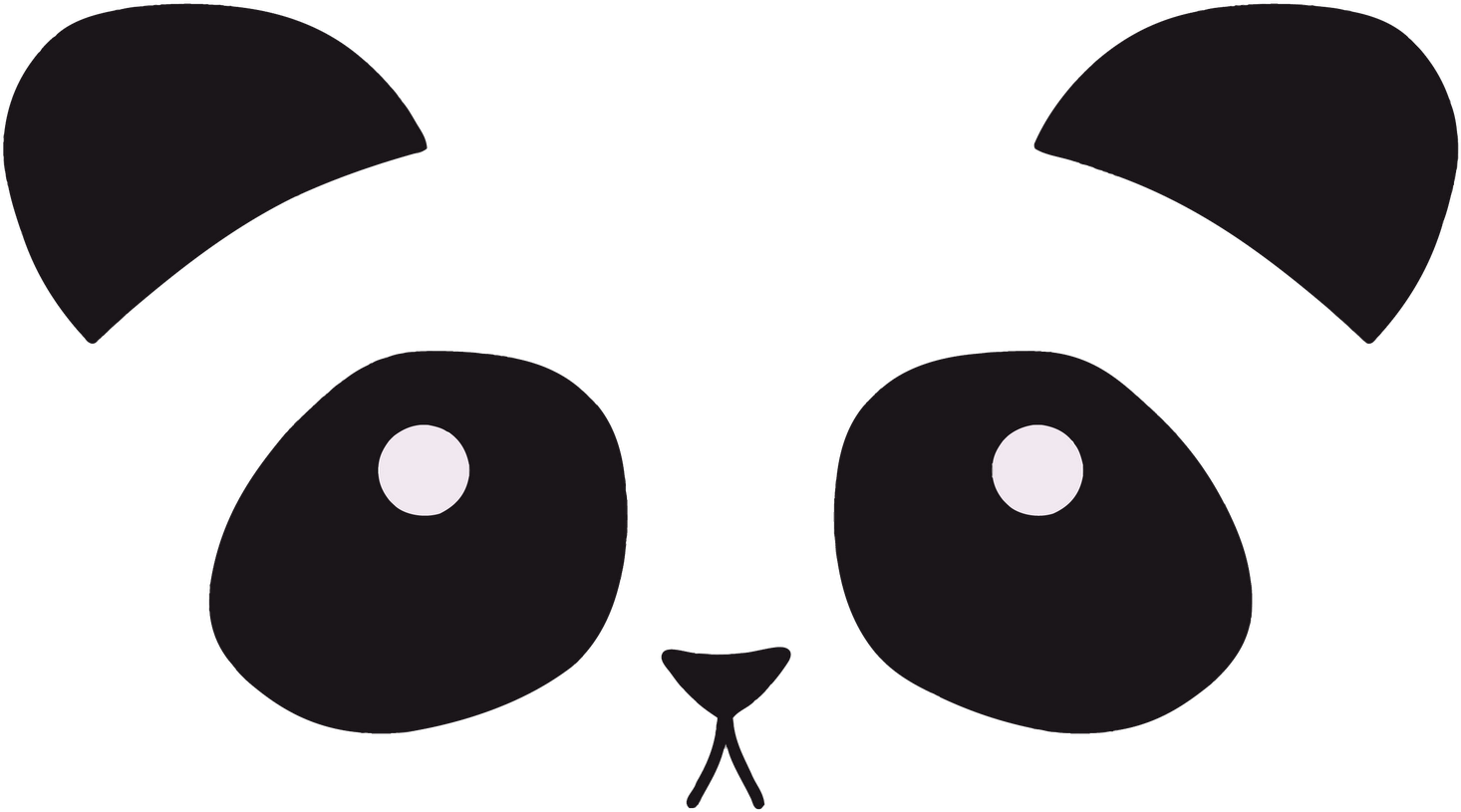 Panda Face Png - Panda Face Cartoon Png (1600x1120)