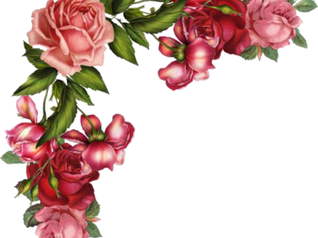 Vintage Flower Clipart String Flower - Vintage Flower Border Png (640x480)