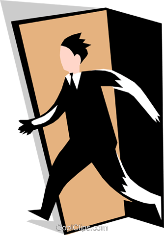 Doorway Clipart Man - Through A Door Clipart (334x480)