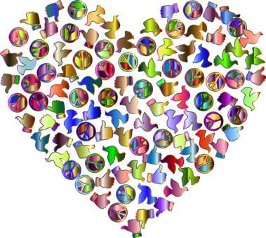 Line Point Heart - Circle (379x340)